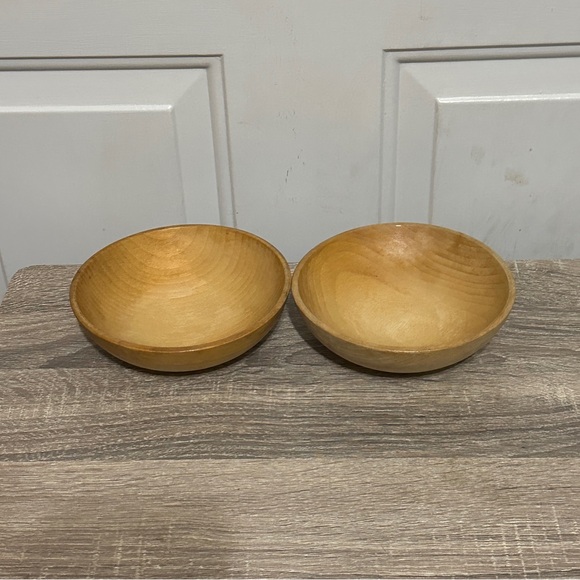 Other - Vintage Japanese Wooden Bowl 6”. Trinket Dish. Nut Bowl. Set Of 2